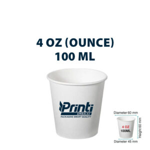 كوب كرتون طبقة واحدة ( 4 أونص )